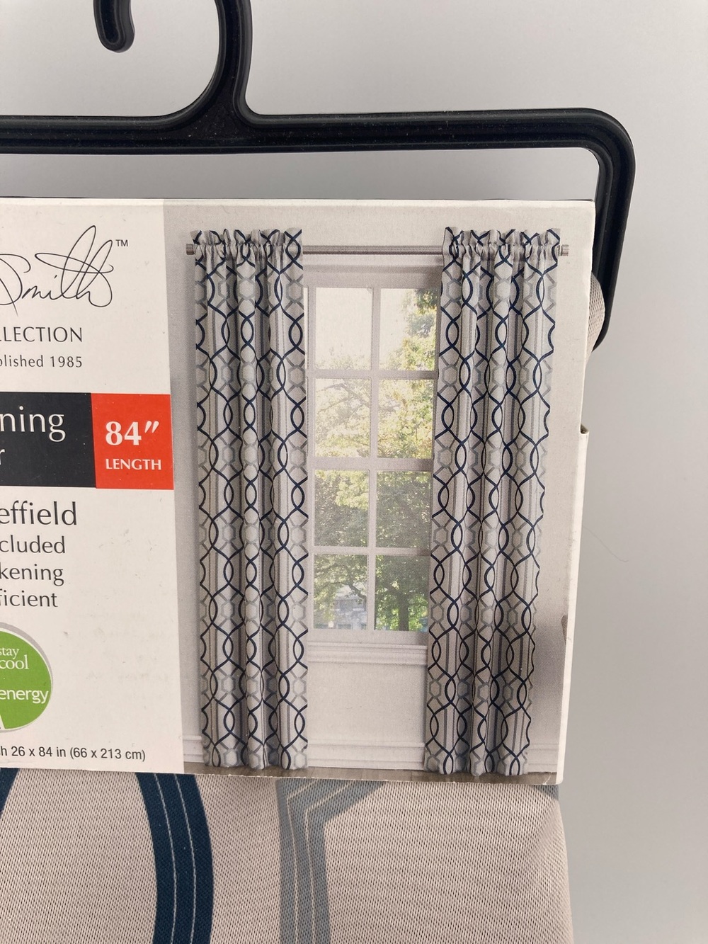 Room Darkening Panel Pair Curtains 84" x 26"  Grey Blue